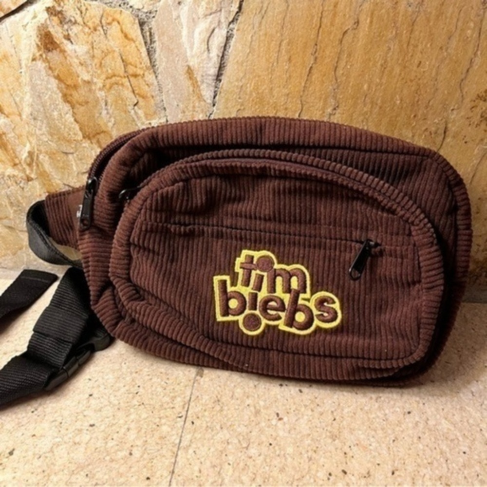 Justin Bieber Tim Hortons crossbody pack in chocolate brown